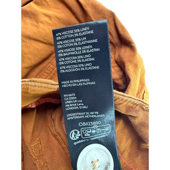 Anthropologie Brown Utility Cargo Shorts Cuffed Hem Pockets Womens Size 28 - Picture 7 of 7